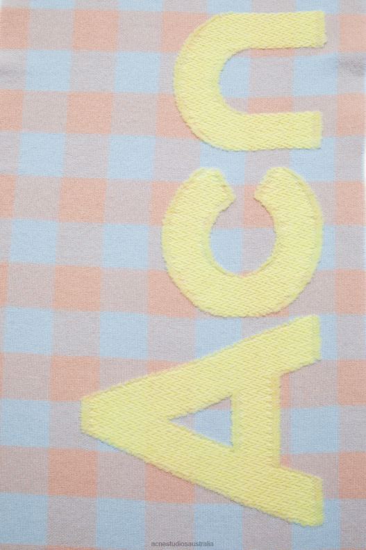 Check logo scarf Camel Beige/Acid Green Acne Studios R66LJ710 Accessories