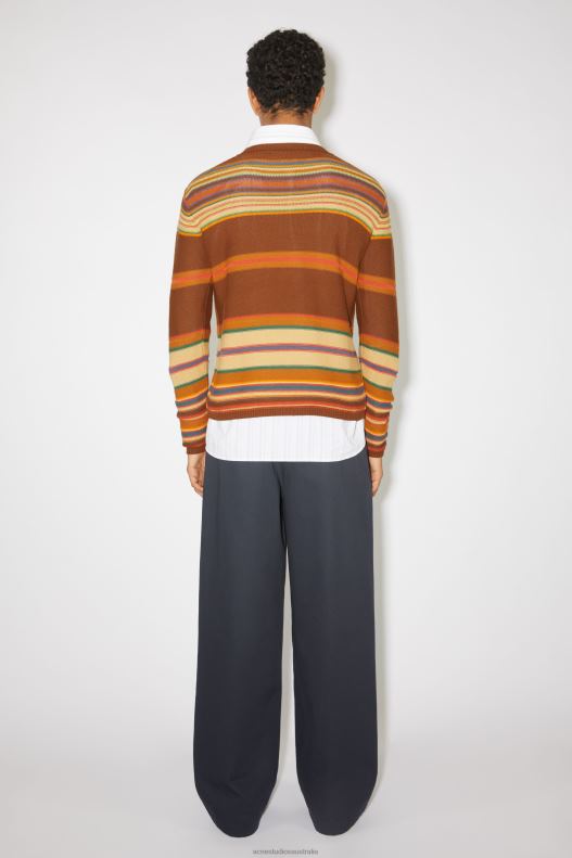 Crew neck knit jumper Unisex Cinnamon Brown/Multi Acne Studios R66LJ930 Apparel