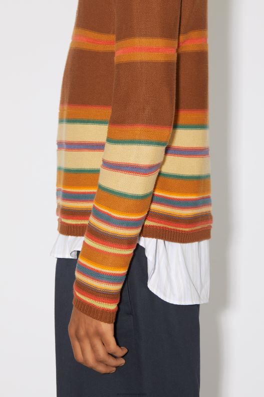 Crew neck knit jumper Unisex Cinnamon Brown/Multi Acne Studios R66LJ930 Apparel