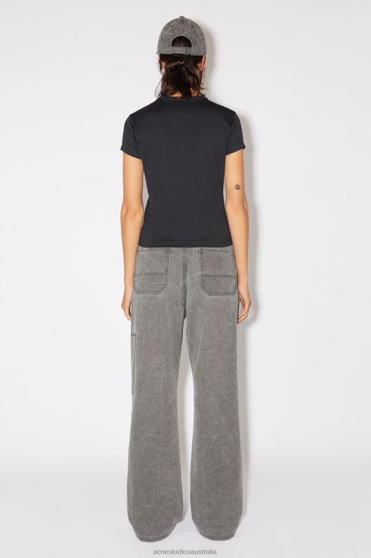Crew neck t-shirt - Fitted fit Unisex Black Acne Studios R66LJ396 Apparel