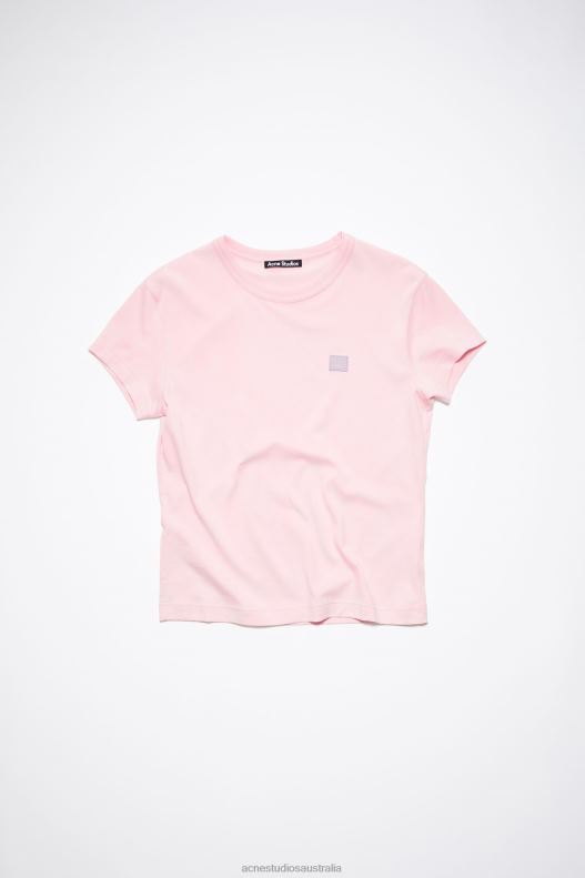 Crew neck t-shirt - Fitted fit Unisex Light Pink Acne Studios R66LJ1135 Apparel