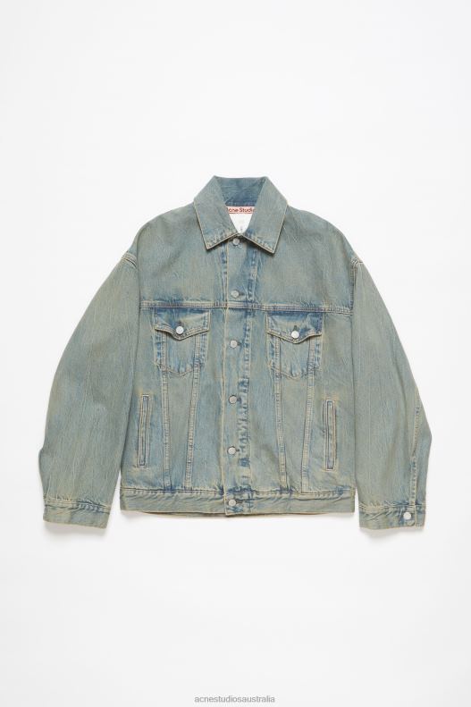 Denim jacket - Oversized fit Blue/Beige Acne Studios R66LJ6 Apparel