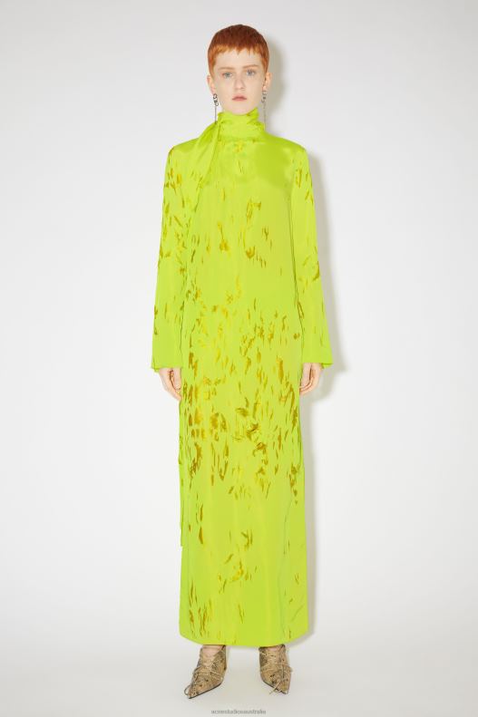 Devore drape dress Runway Show Lime Yellow Acne Studios R66LJ282 Apparel