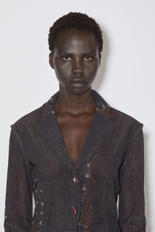 Fitted fit suit jacket Runway Show Dark Brown Acne Studios R66LJ133 Apparel