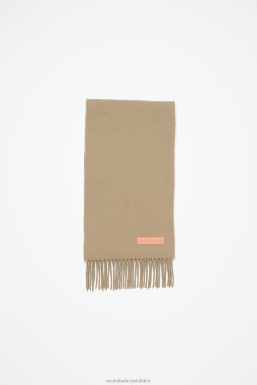 Fringe wool scarf - Narrow Khaki Green Acne Studios R66LJ601 Accessories