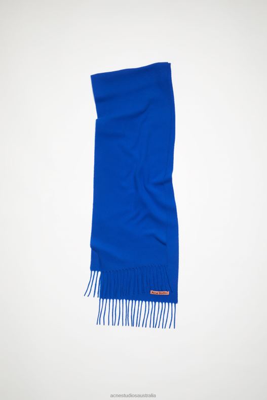 Fringe wool scarf - skinny Royal Blue Acne Studios R66LJ567 Accessories