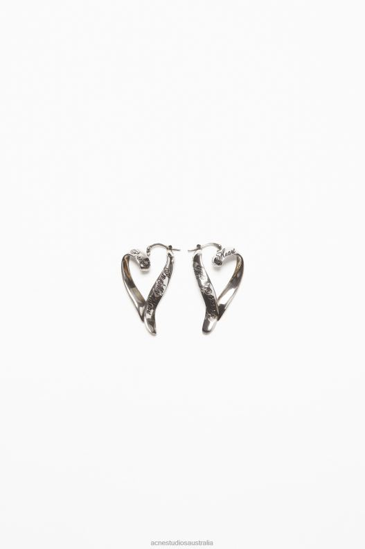 Heart hoops Antique Silver Acne Studios R66LJ653 Accessories
