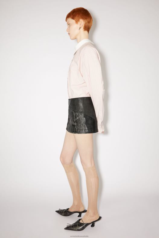 Leather patchwork skirt Runway Show Black Acne Studios R66LJ344 Apparel