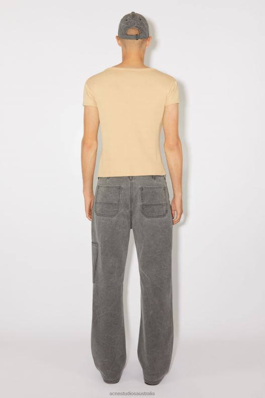 Logo t-shirt - Fitted fit Unisex Biscuit Beige Acne Studios R66LJ1132 Apparel