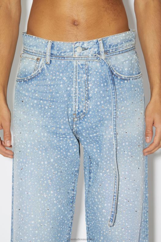 Loose fit jeans - 1991 Toj rhinestones Light Blue Acne Studios R66LJ1168 Apparel