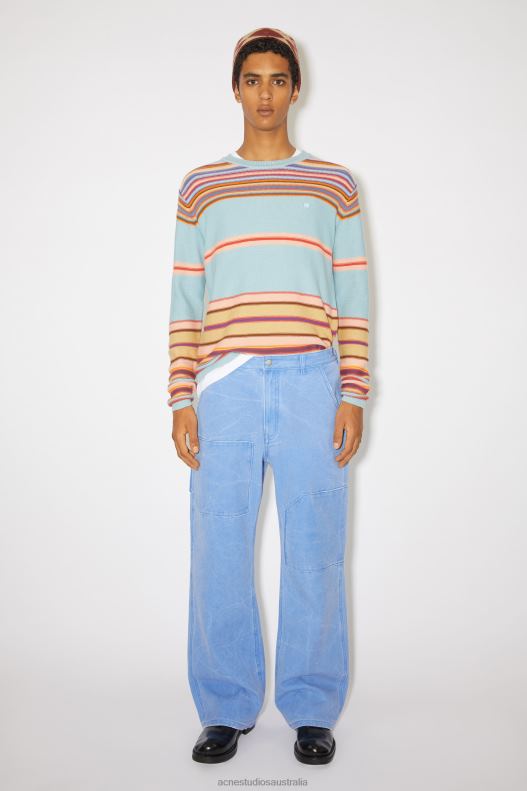 Patch canvas trousers Unisex Powder Blue Acne Studios R66LJ1056 Apparel
