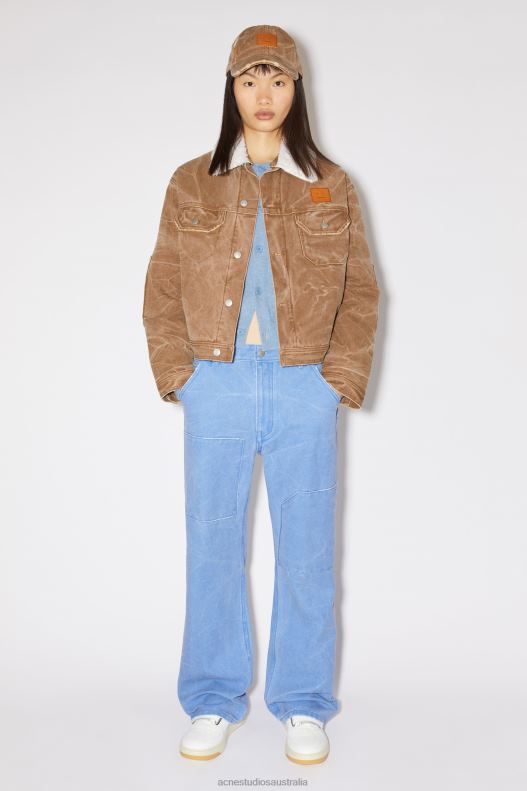 Patch canvas trousers Unisex Powder Blue Acne Studios R66LJ317 Apparel