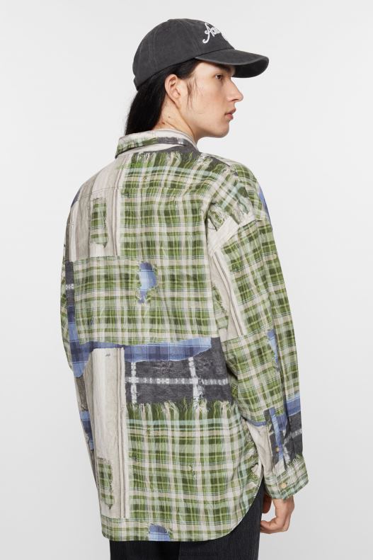 Print button-up shirt Green Multi Acne Studios R66LJ985 Apparel