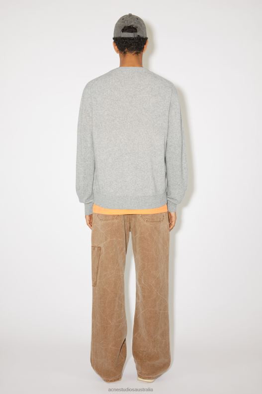 V-neck cardigan Unisex Light Grey Melange Acne Studios R66LJ939 Apparel