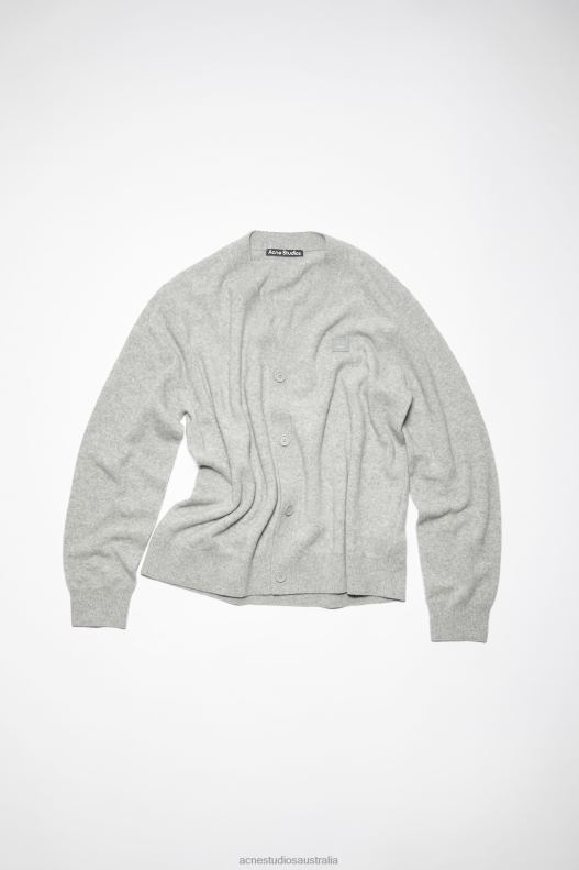 V-neck cardigan Unisex Light Grey Melange Acne Studios R66LJ939 Apparel