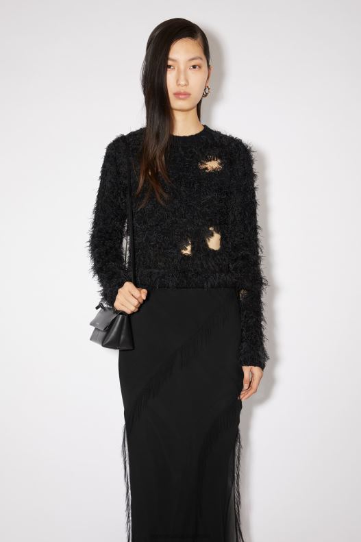 Wool blend cut-out jumper Runway Show Black Acne Studios R66LJ107 Apparel
