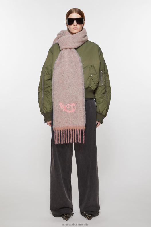 Wool mohair scarf - Narrow Dusty Pink Acne Studios R66LJ779 Accessories