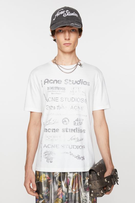 Logo t-shirt - Relaxed fit Optic White Acne Studios R66LJ1115 Apparel