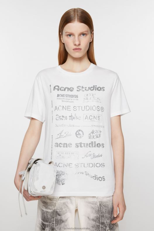 Logo t-shirt - Relaxed fit Optic White Acne Studios R66LJ375 Apparel