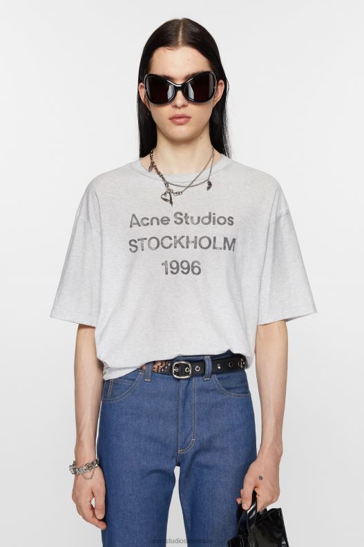 Logo t-shirt - Relaxed fit Pale Grey Melange Acne Studios R66LJ1013 Apparel
