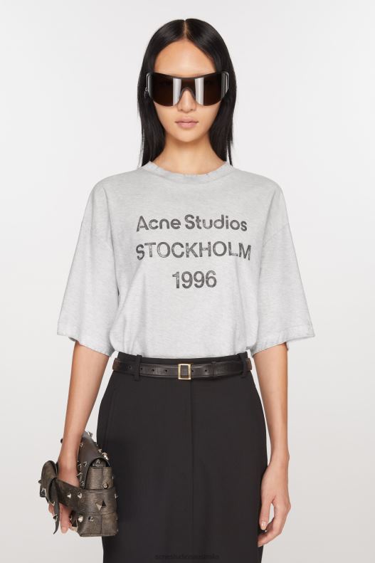 Logo t-shirt - Relaxed fit Pale Grey Melange Acne Studios R66LJ197 Apparel